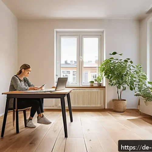주택관리사 시험 공부법 베스트 5 - A modern study room scene in a cozy German apartment with a young adult focused on efficient time ma...
